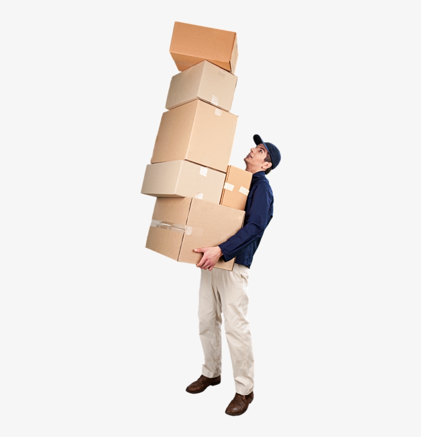 Delivery Guy Carrying A Lot Of Packages - Amazon.com, transparent png