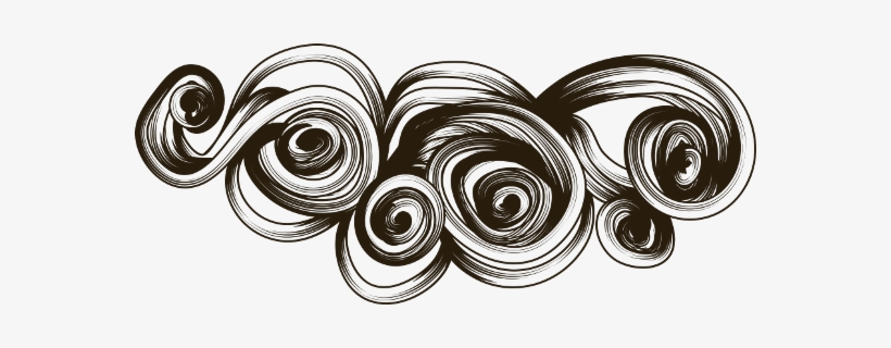 Swirls Wind Clouds Waves Blackandwhite - Abstract Girly Neon Pink Floral Swirls Pattern Wall, transparent png