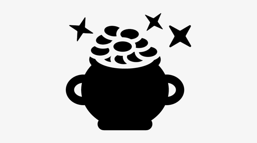 Pot Full Of Gold Vector - Pot Of Gold Silhouette, transparent png