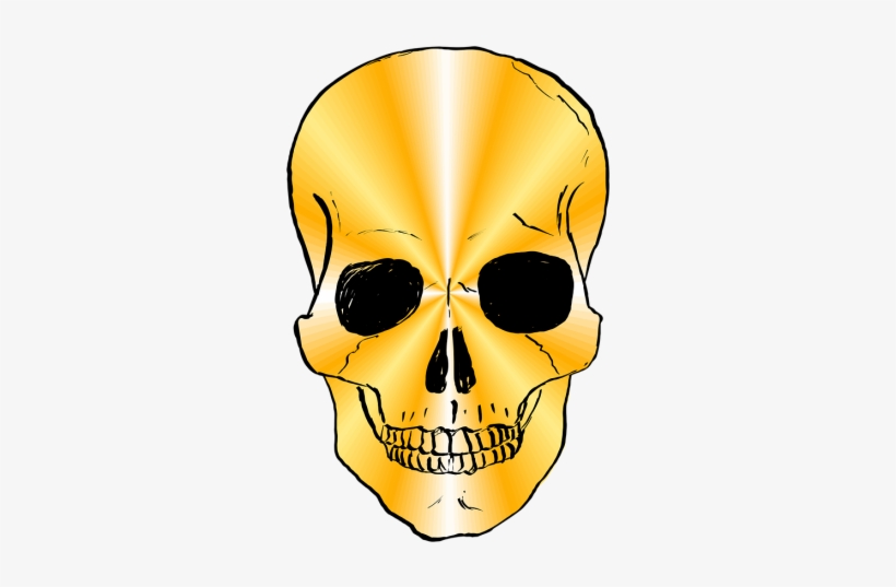 Caveira Dourada Png, transparent png
