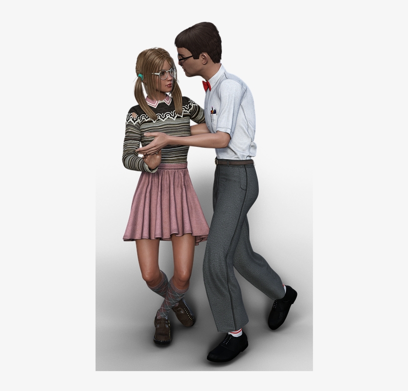 Nerd, Man, Woman, Pair, Glasses, Dancing, Dance - Girl, transparent png