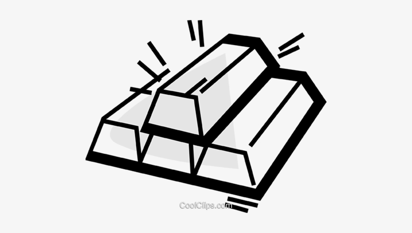 Gold Bullion Royalty Free Vector Clip Art Illustration - Metals Clipart Transparent, transparent png