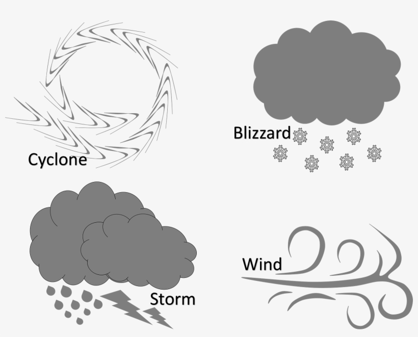 Wind Clipart Blizzard - Black And White Wind Hail Clipart, transparent png