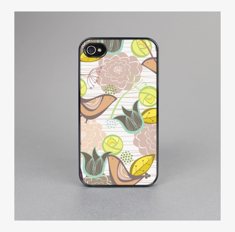 The Vintage Tan & Gold Vector Birds With Flowers Skin-sert - Otterbox, transparent png