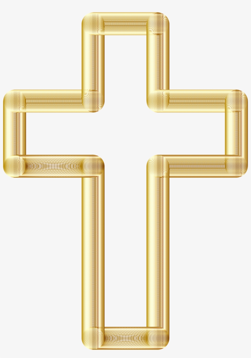 Cross Tubes Gold Vector Transparent Stock - Christianity, transparent png