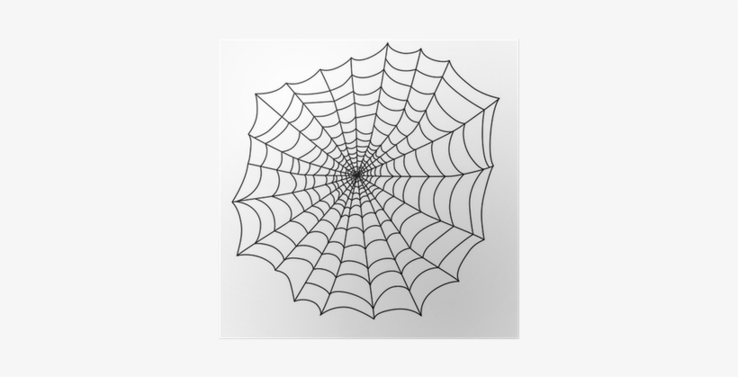 Black Spider Web For The Holiday Halloween Vector Poster - Teia De Aranha Desenho, transparent png