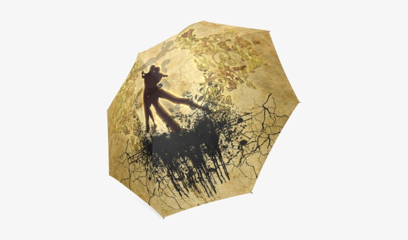 Dancing Couple On Vintage Background Foldable Umbrella - Dance With Me Throw Blanket, transparent png