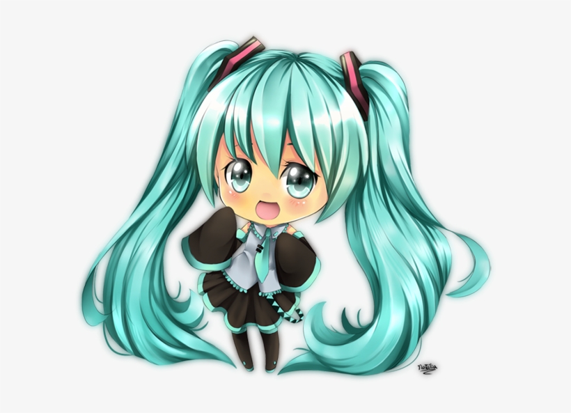 Hatsune Miku Clipart Cute Chibi - Chibi, transparent png