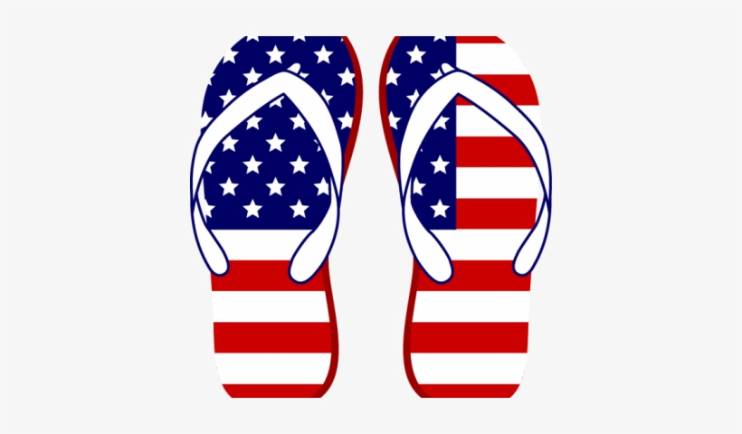 Fireworks Clipart American Star - Clipart American Flag Flip Flops, transparent png