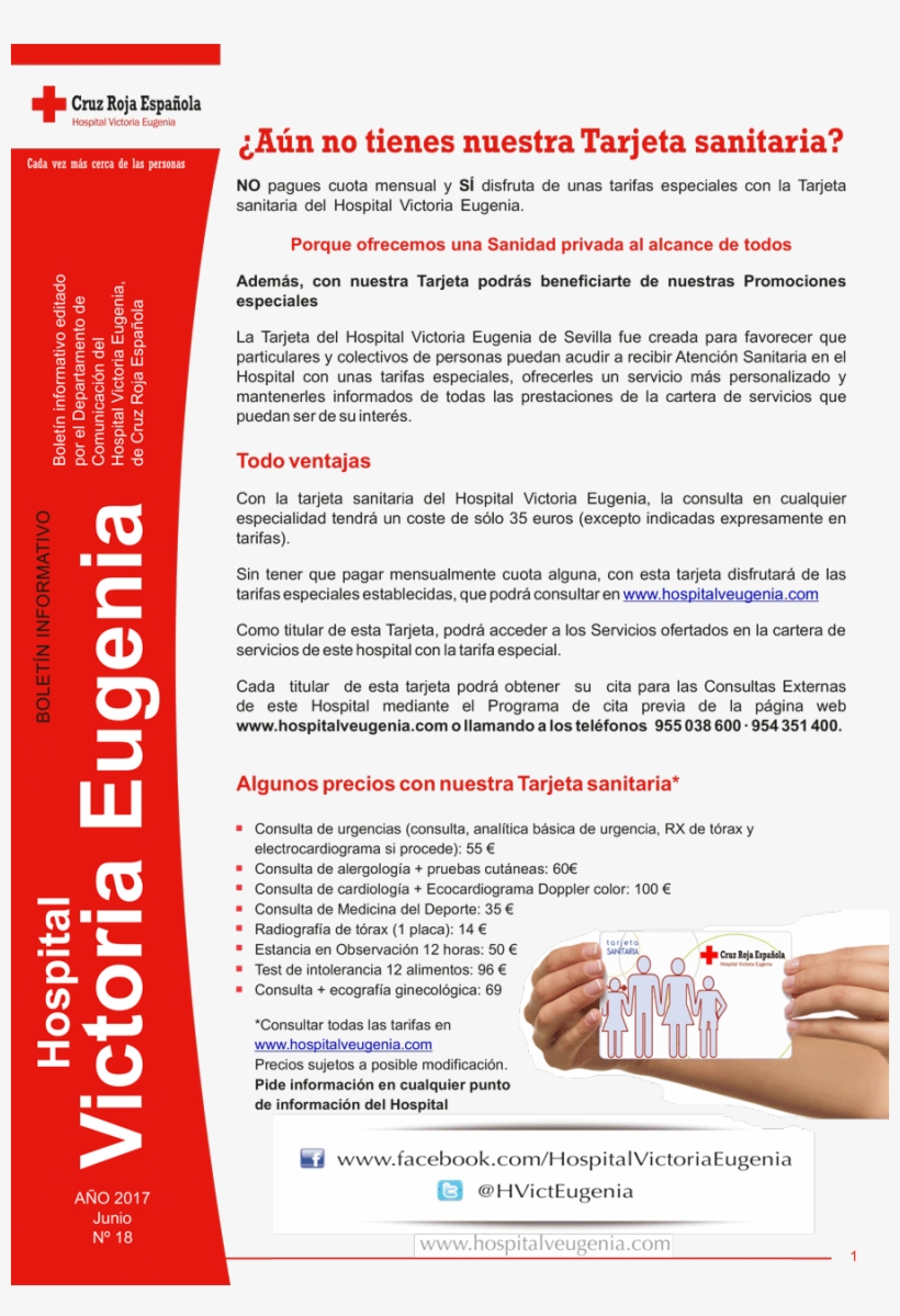 Portada Boletín Nº 18 Hospital Cruz Roja Sevilla Mayo - Hospital Victoria Eugenia, transparent png