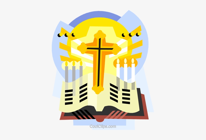 Religious Items, The Cross With Bible Royalty Free - Religion, transparent png