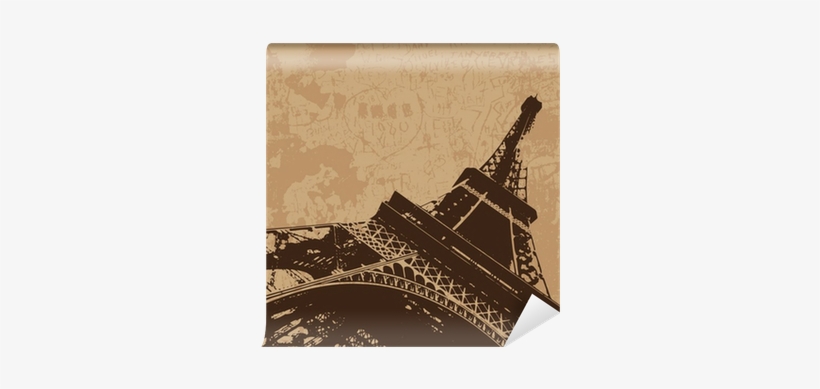 Vintage Eiffel Tower Vector Card Wall Mural • Pixers® - Eiffel Tower, transparent png