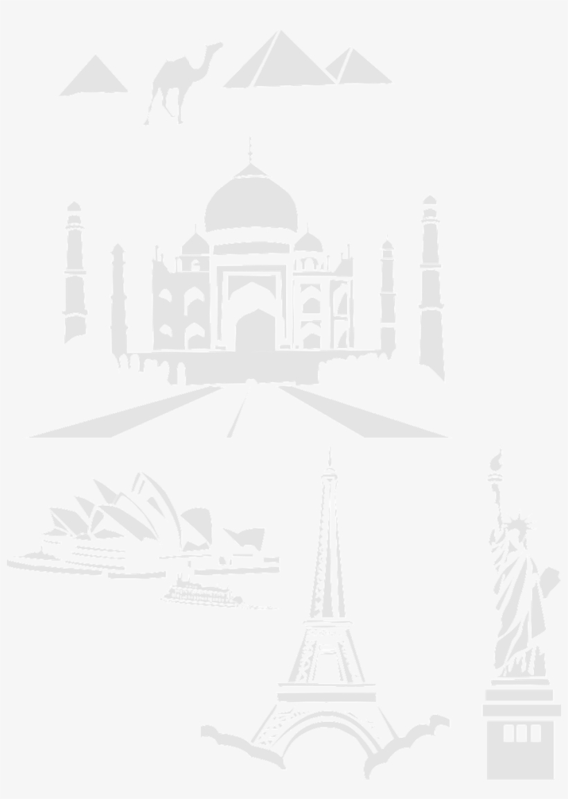 Landmarks Taj Mahal Eiffel Tower - สถาน ที่ ท่องเที่ยว กราฟฟิก, transparent png