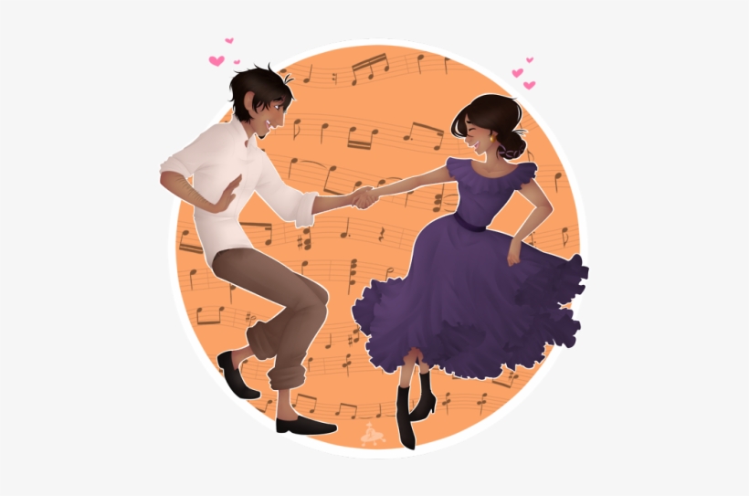 Hector And Imelda Dancing Together And Falling In Love - Illustration, transparent png