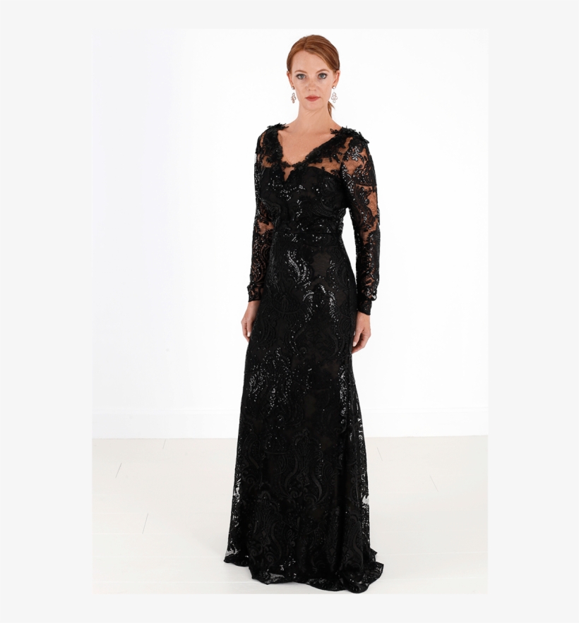 Printed Dresses Marchesa Notte V-neck Lace Overlay - Gown, transparent png