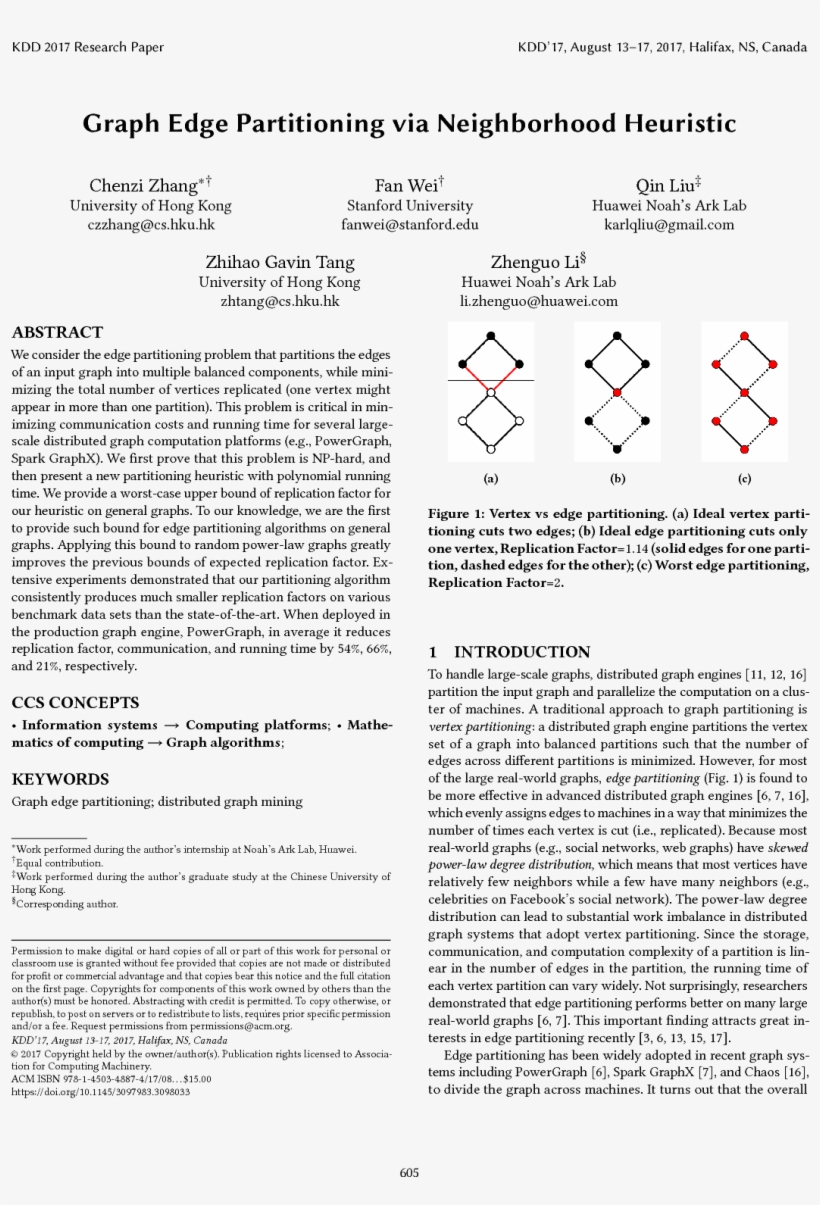 Graph Edge Partitioning Via Neighborhood Heuristic - Paper, transparent png