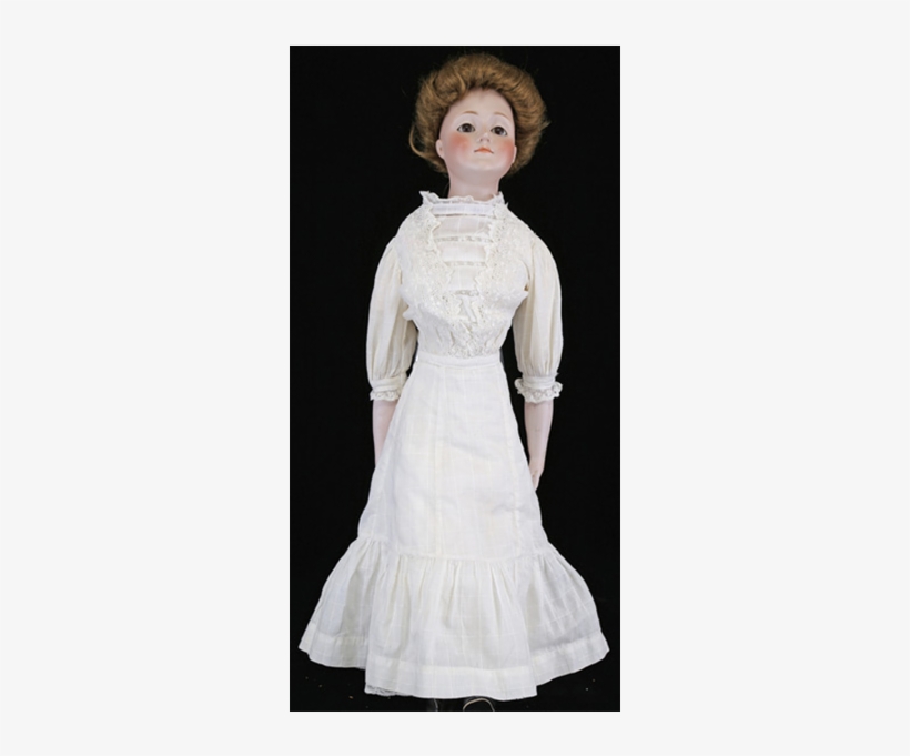 Doll In White Linen And Lace Dress - Doll, transparent png