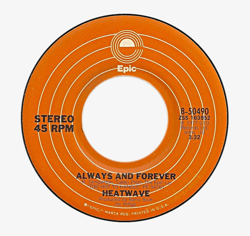 Always And Forever By Heatwave Us Vinyl Single - Heatwave Always And Forever, transparent png