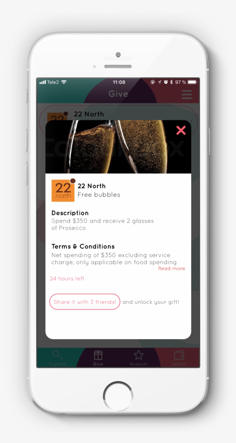 Iphone6 App Mockup Gift Redeem, transparent png
