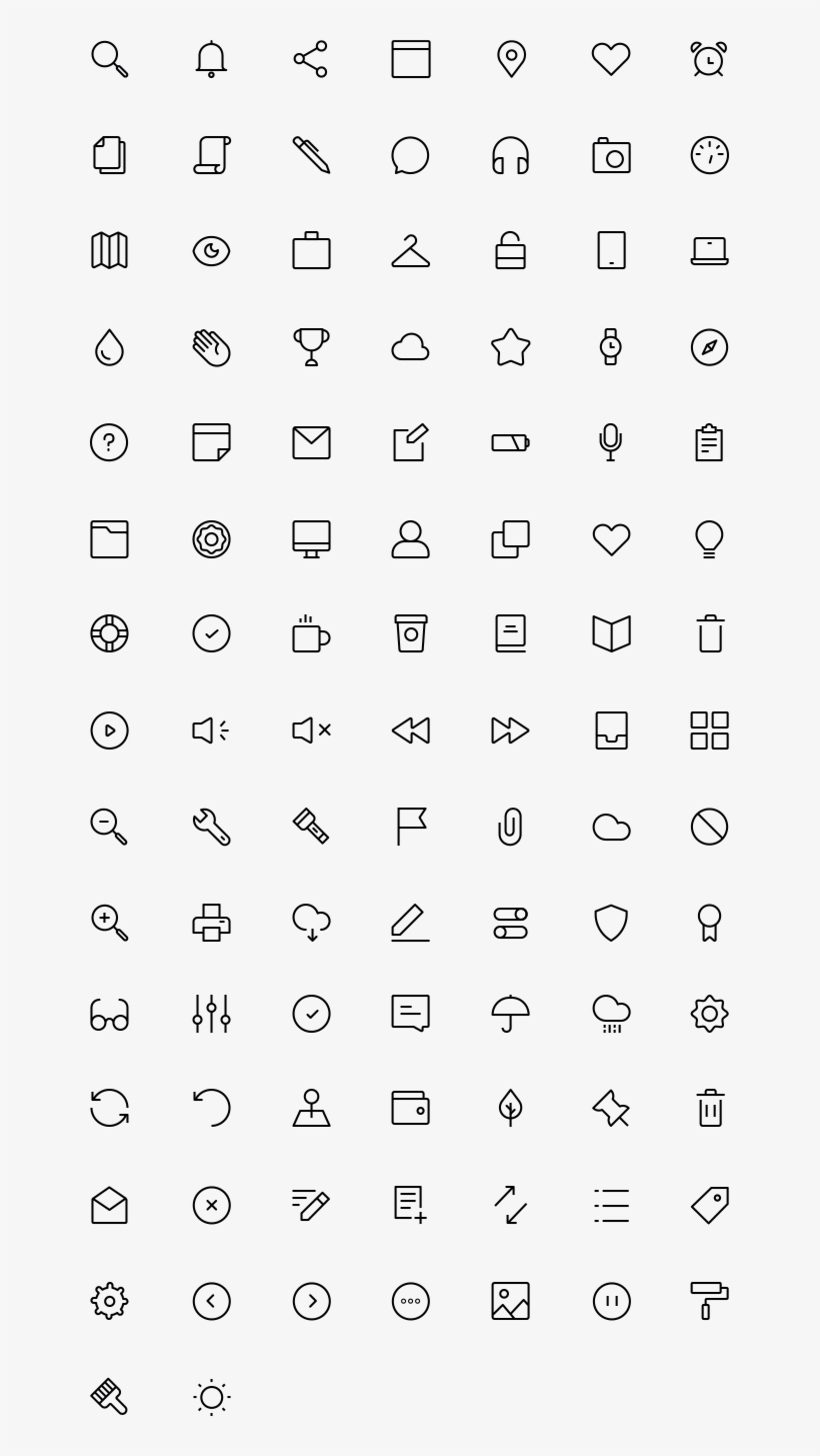 Pack Preview - Material Design Icons Small, transparent png