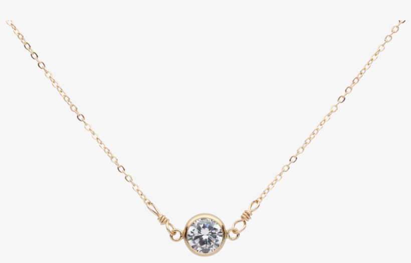 6mm Round Cz Bezel Link Necklace - Necklace, transparent png