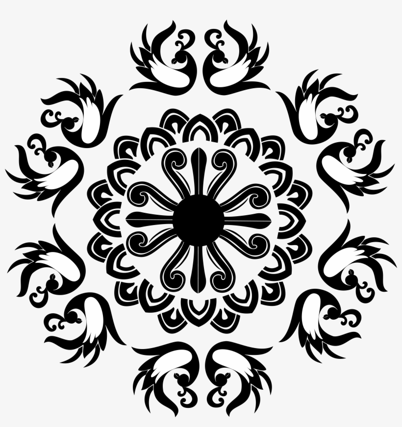 Png B/w - Rangoli Clipart Black And White Hd, transparent png