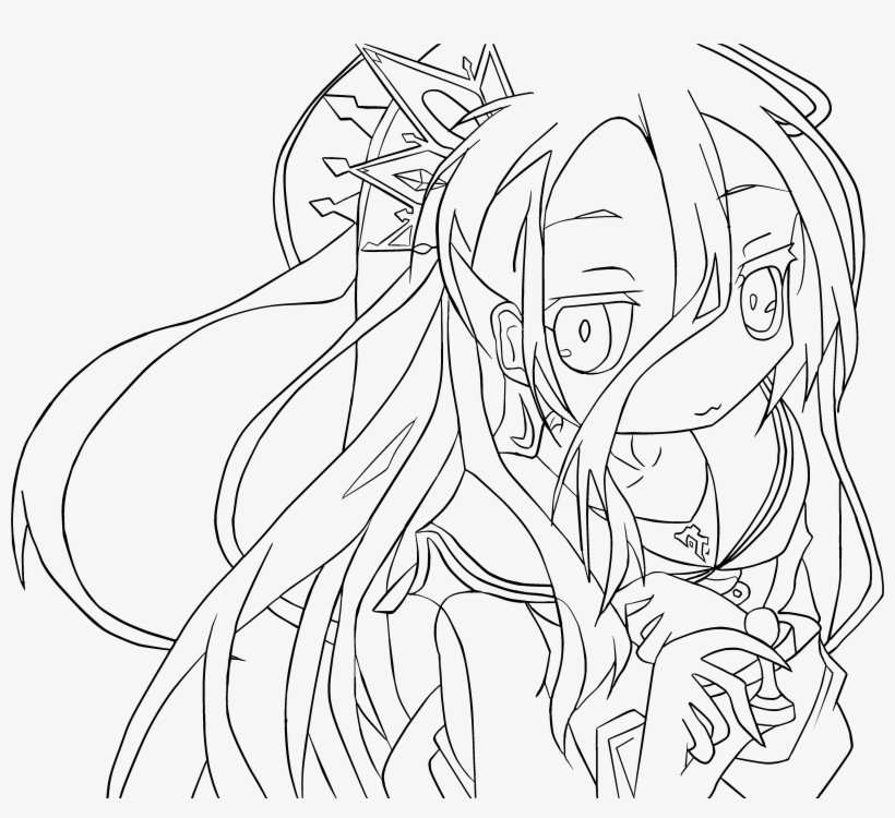 [ Img] Yeah I Drew Shiro From No Game No Life - Line Art, transparent png