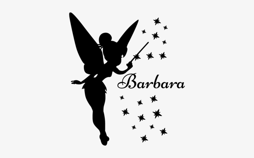 Sticker Schaduw Tinkerbell Naam - Tinkerbell Silhouette, transparent png