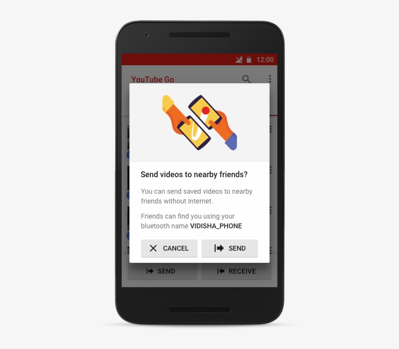Sharing Videos Made Easy Through Bluetooth On The Youtube - Youtube Go Data Saving, transparent png
