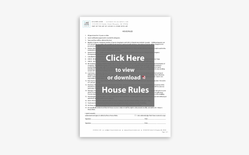 Click Above Icon, Or Click Here To Download The House - Rental House Rules, transparent png