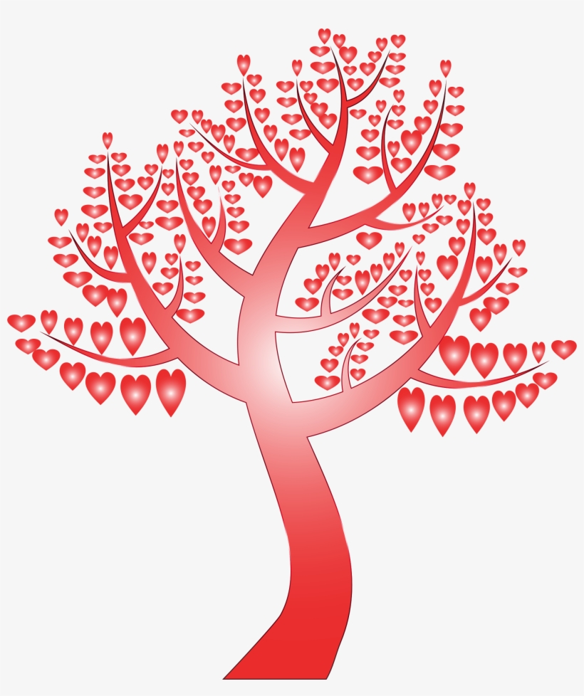 Big Image - Hearts On Tree Background, transparent png