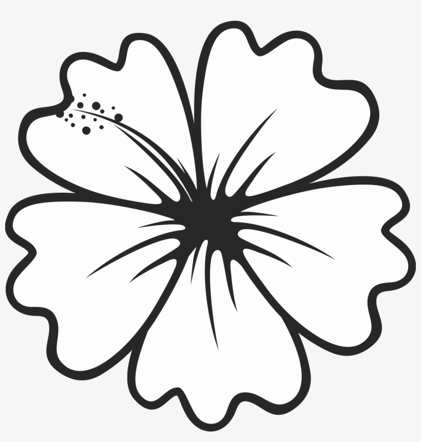 Hibiscus Outline Rubber Stamp - Postage Stamp, transparent png