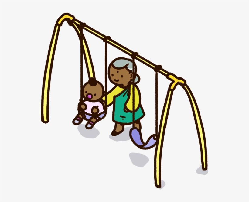 Swing Grandma And Kid - Child, transparent png