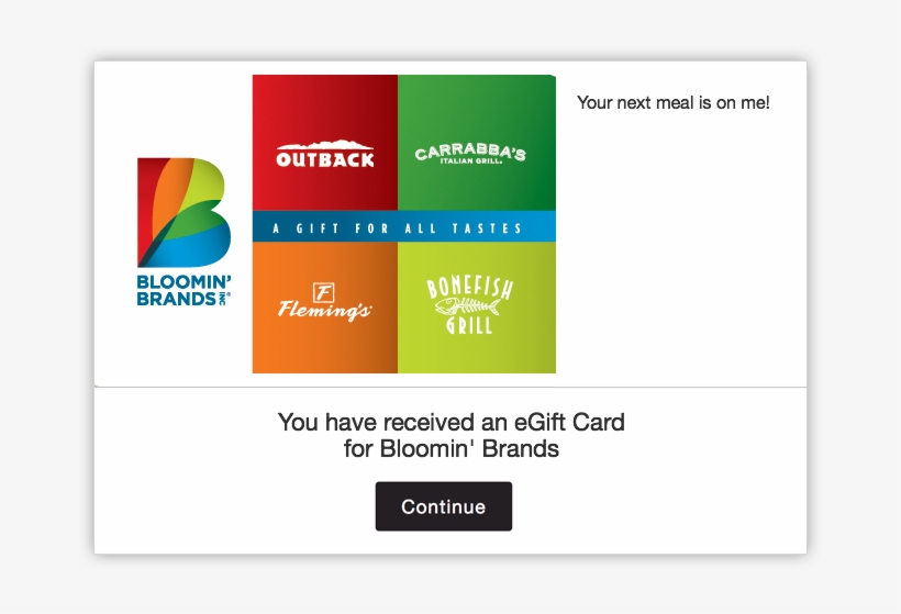 Bloomin Redemption - Bloomin' Brands Restaurants Gift Card (outback Steakhouse, transparent png