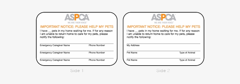 Create A Pet Dossier For Each Pet In Your Care - Pet Emergency Card, transparent png