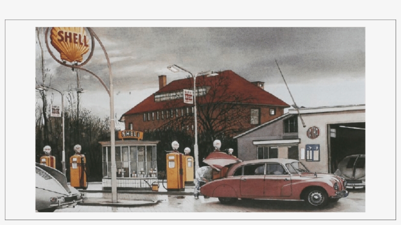 Araun Gordijn's Depiction Of A Purfina Gas Station - Sybold Van Ravesteyn, transparent png