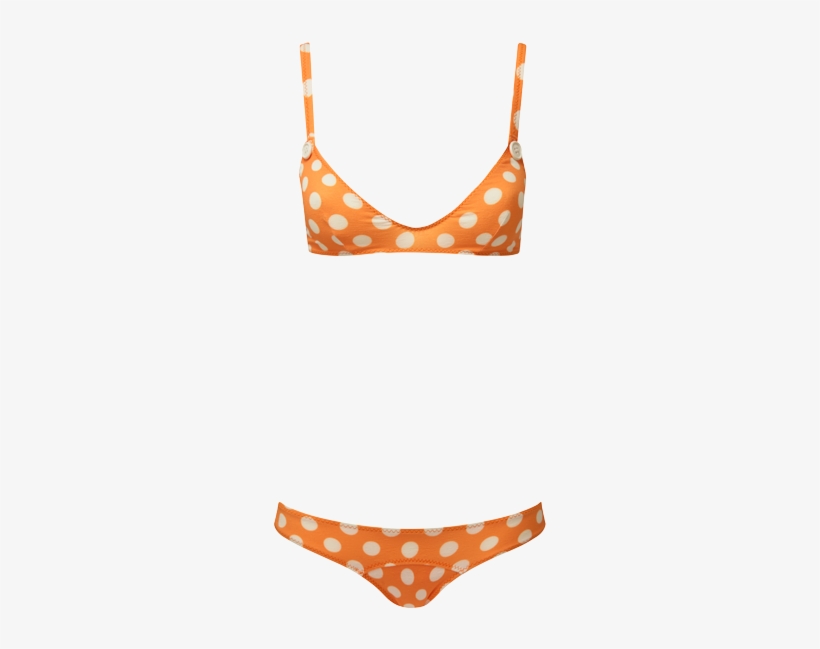 Magdalena Orange Polka Dot Button Bikini - Polka Dot, transparent png
