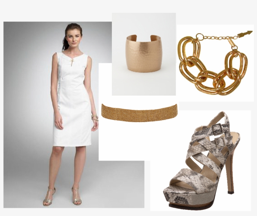 La Lopez Donned A White Gucci Jersey Dress For The - Basic Pump, transparent png