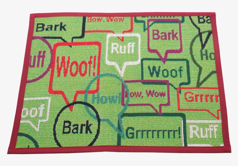 Bow Wow Wow Bowl Mat - Arlee Pet Products Bow Wow Wow Tapestry Bowl Mat -, transparent png