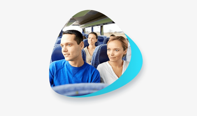 Us Bus Association - Pareja Viajando En Bus, transparent png