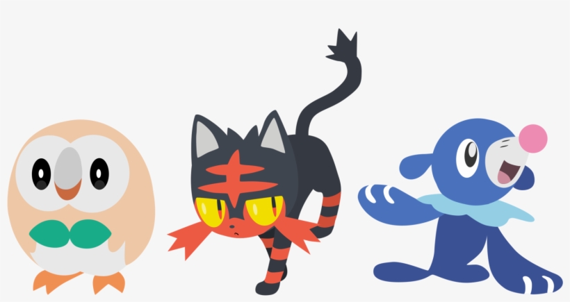 Pokemon Sun And Moon Starters - Pokémon Moon - Nintendo 3ds, transparent png