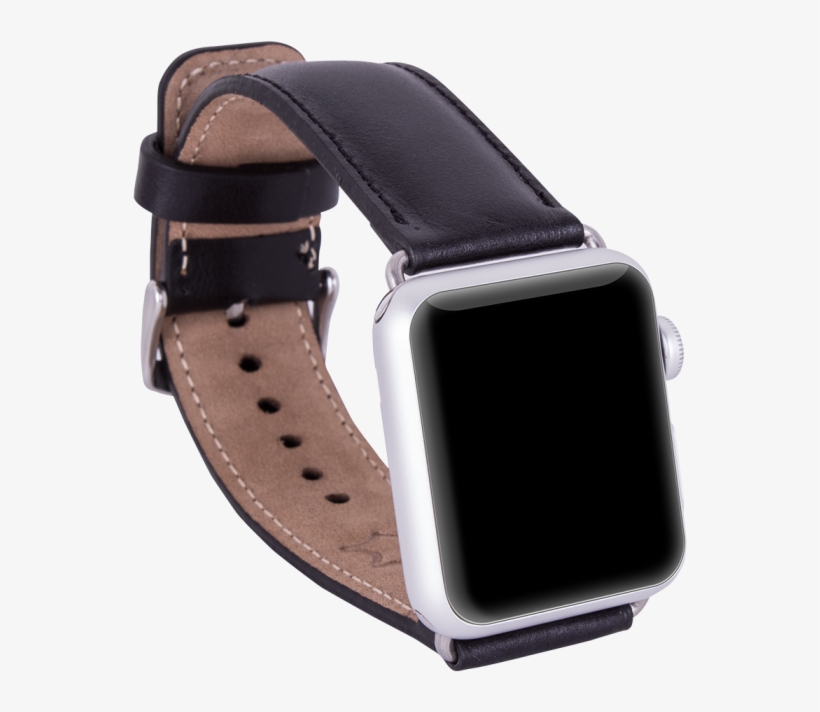 Black Leather Strap For Apple Watch - Watch Strap, transparent png