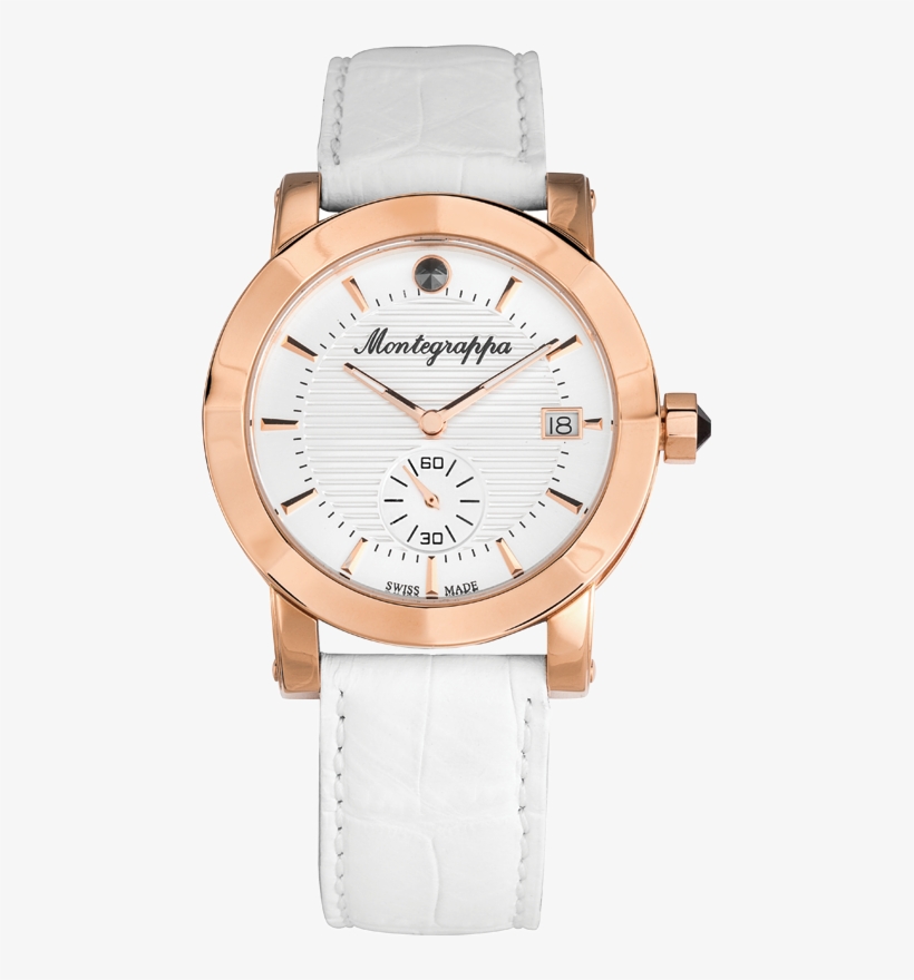 Nerouno Lady Watch, Rose Gold Pvd Case, White Leather - Montegrappa, transparent png