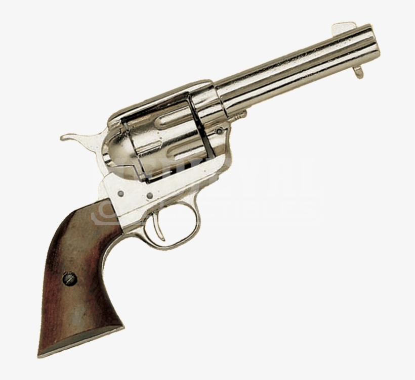 45 Army Revolver Nickel - Colt 45 Png, transparent png