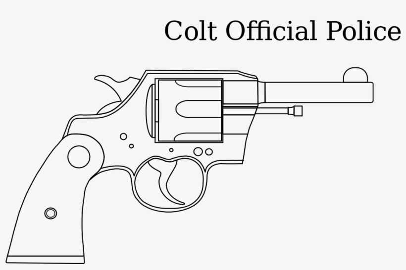 Colt Official Police-bw - Firearm, transparent png