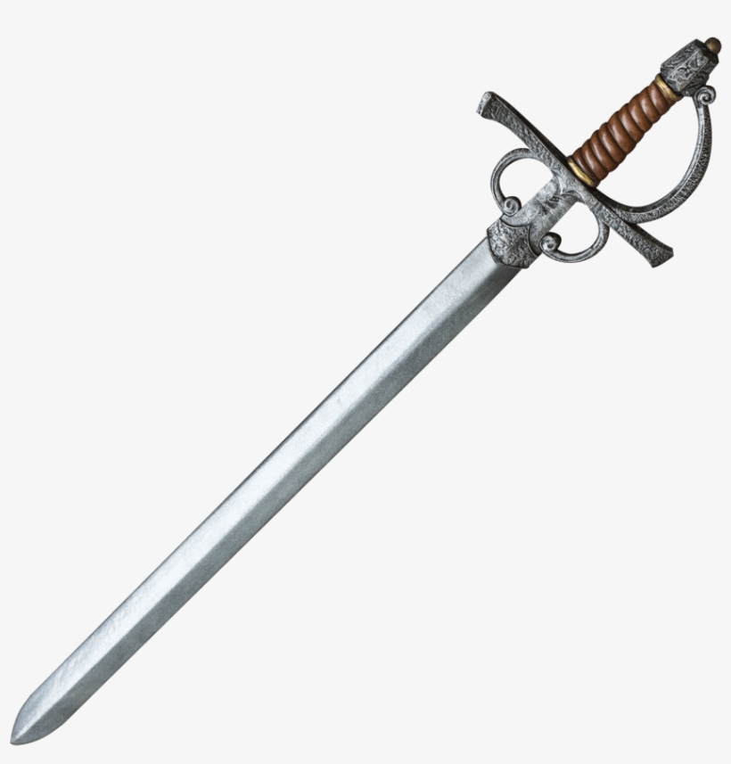 Medieval Knight Larp Rapier Sword - Sword, transparent png
