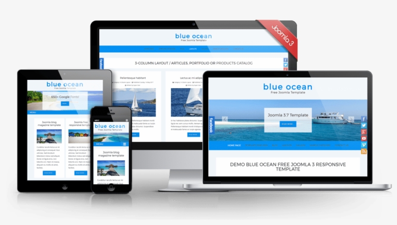 Blue Ocean Free Joomla - Template, transparent png