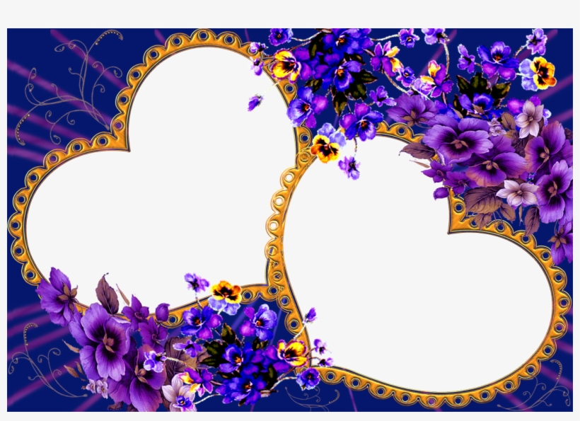 Moldura Para Fotos De Flores E Corações - Love Flower Photo Frame, transparent png