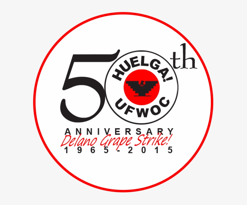 50th Anniversary Delano Grape Strike Button - Patch, transparent png