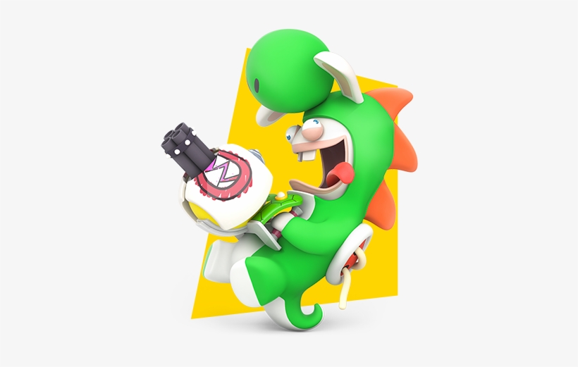 Drawn Rabbid Rabbid Mario - Mario Rabbids Kingdom Battle Rabbid Yoshi, transparent png